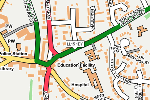 LL15 1DY map - OS OpenMap – Local (Ordnance Survey)
