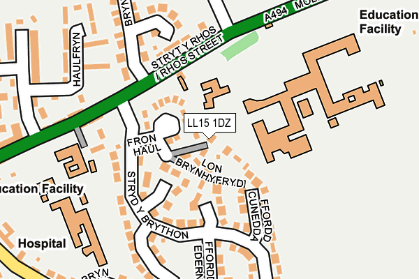 LL15 1DZ map - OS OpenMap – Local (Ordnance Survey)