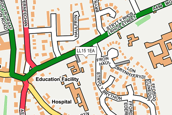 LL15 1EA map - OS OpenMap – Local (Ordnance Survey)