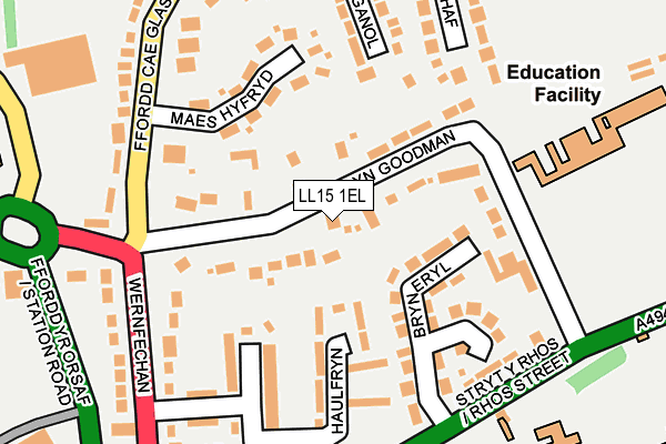 LL15 1EL map - OS OpenMap – Local (Ordnance Survey)