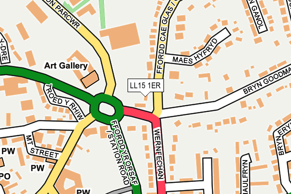 LL15 1ER map - OS OpenMap – Local (Ordnance Survey)
