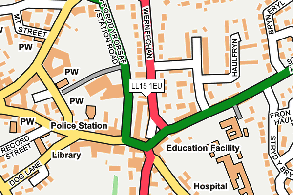 LL15 1EU map - OS OpenMap – Local (Ordnance Survey)