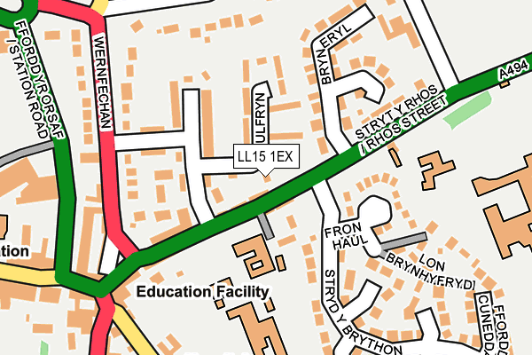 LL15 1EX map - OS OpenMap – Local (Ordnance Survey)