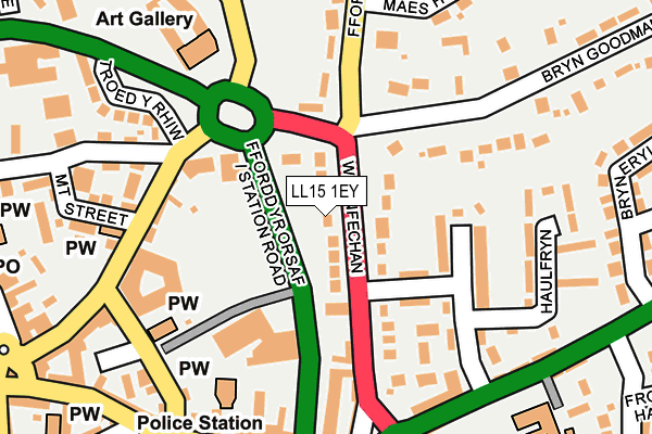 LL15 1EY map - OS OpenMap – Local (Ordnance Survey)