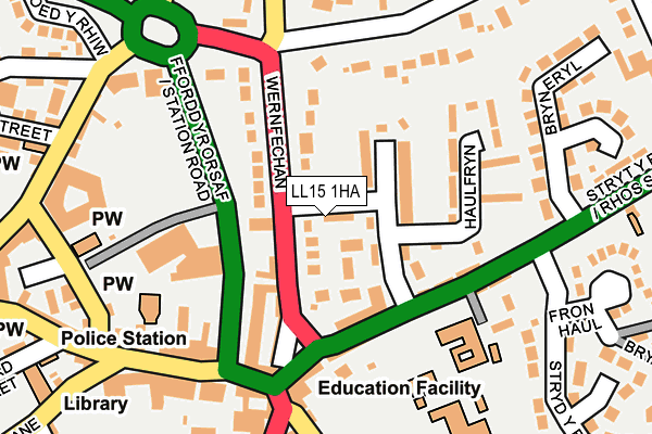 LL15 1HA map - OS OpenMap – Local (Ordnance Survey)