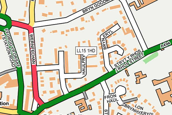 LL15 1HD map - OS OpenMap – Local (Ordnance Survey)
