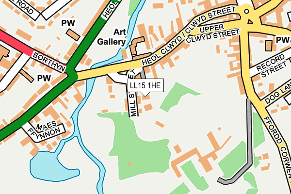 LL15 1HE map - OS OpenMap – Local (Ordnance Survey)