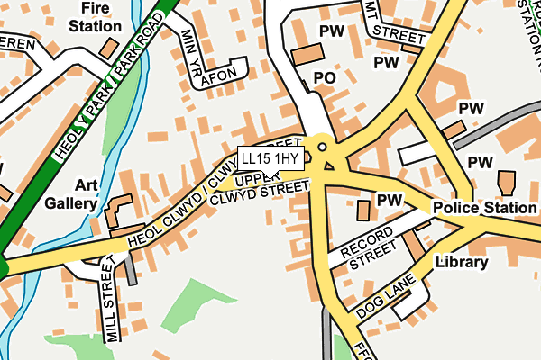 LL15 1HY map - OS OpenMap – Local (Ordnance Survey)