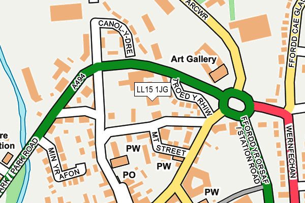LL15 1JG map - OS OpenMap – Local (Ordnance Survey)