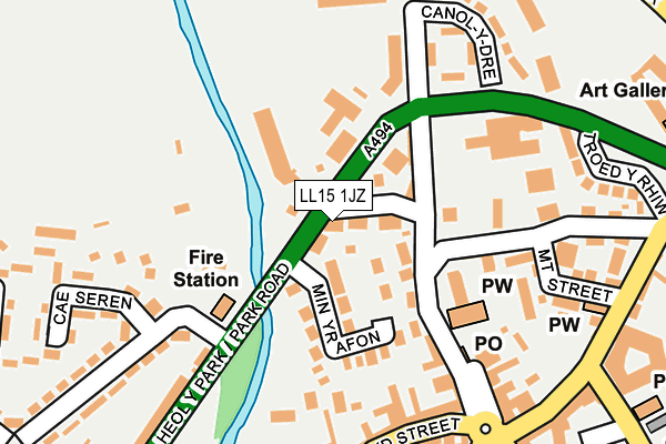 LL15 1JZ map - OS OpenMap – Local (Ordnance Survey)