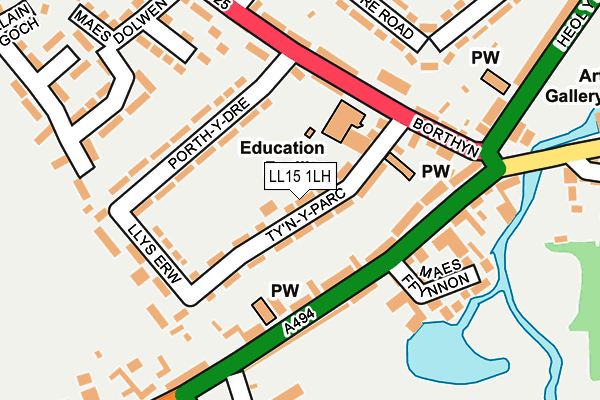 LL15 1LH map - OS OpenMap – Local (Ordnance Survey)