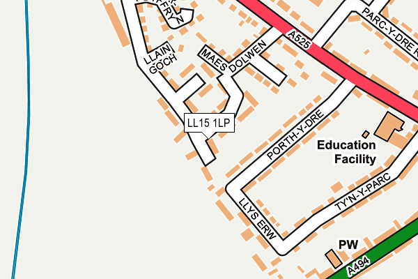 LL15 1LP map - OS OpenMap – Local (Ordnance Survey)