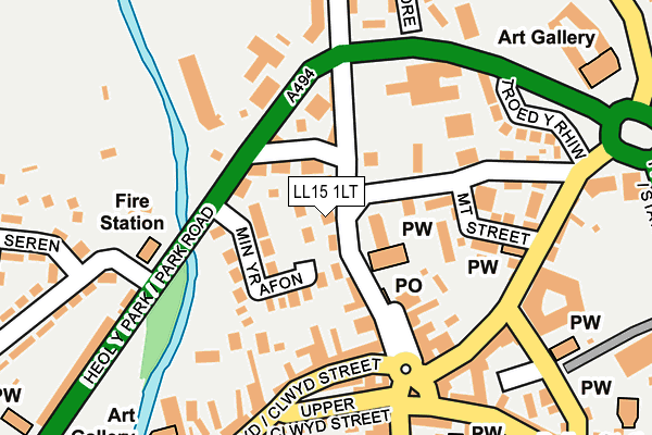 LL15 1LT map - OS OpenMap – Local (Ordnance Survey)