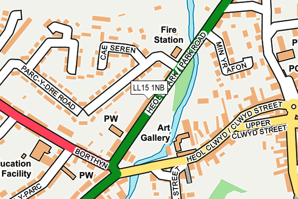 LL15 1NB map - OS OpenMap – Local (Ordnance Survey)