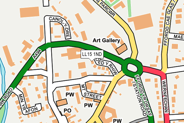 LL15 1ND map - OS OpenMap – Local (Ordnance Survey)