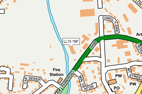 LL15 1NF map - OS OpenMap – Local (Ordnance Survey)