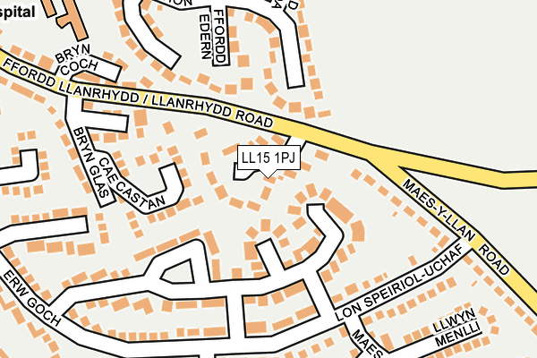 LL15 1PJ map - OS OpenMap – Local (Ordnance Survey)