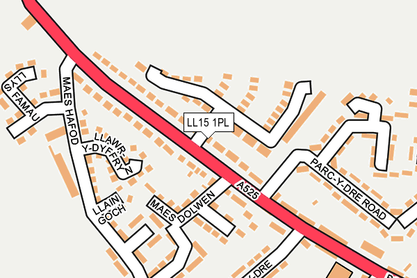 LL15 1PL map - OS OpenMap – Local (Ordnance Survey)