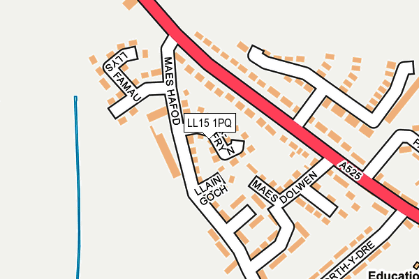 LL15 1PQ map - OS OpenMap – Local (Ordnance Survey)
