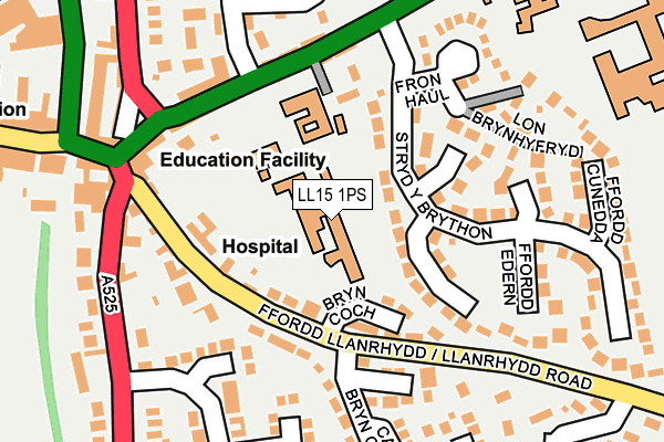 LL15 1PS map - OS OpenMap – Local (Ordnance Survey)