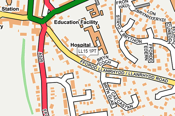 LL15 1PT map - OS OpenMap – Local (Ordnance Survey)