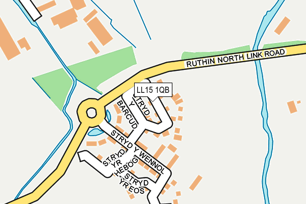 LL15 1QB map - OS OpenMap – Local (Ordnance Survey)
