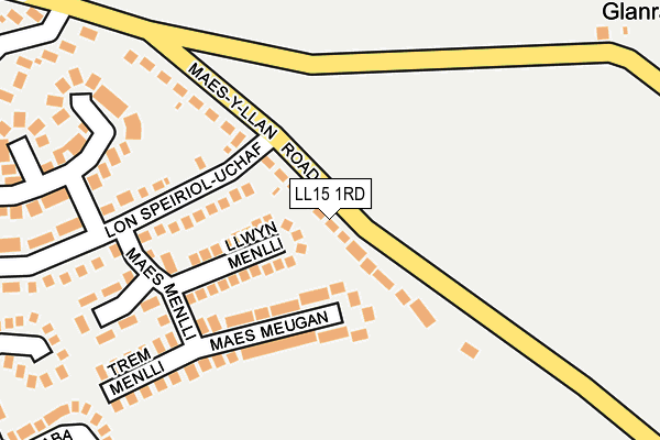 LL15 1RD map - OS OpenMap – Local (Ordnance Survey)