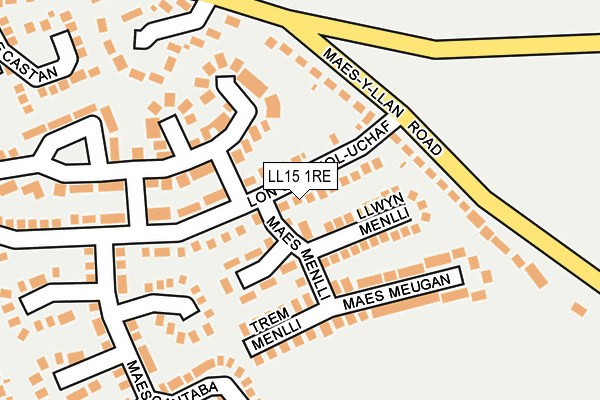 LL15 1RE map - OS OpenMap – Local (Ordnance Survey)