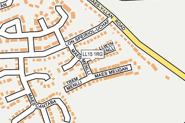 LL15 1RG map - OS OpenMap – Local (Ordnance Survey)