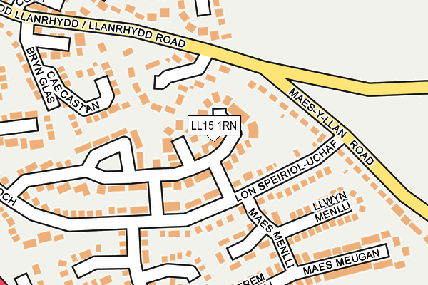 LL15 1RN map - OS OpenMap – Local (Ordnance Survey)