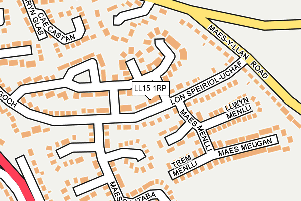 LL15 1RP map - OS OpenMap – Local (Ordnance Survey)