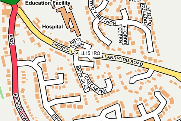 LL15 1RQ map - OS OpenMap – Local (Ordnance Survey)