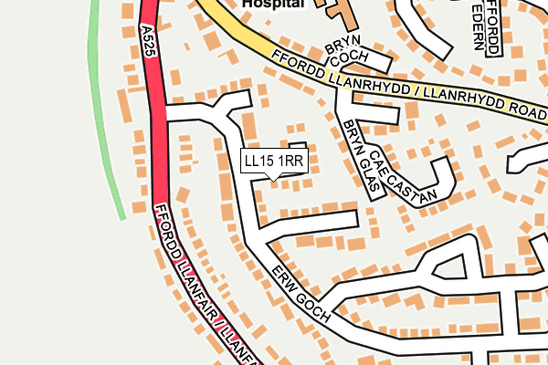 LL15 1RR map - OS OpenMap – Local (Ordnance Survey)