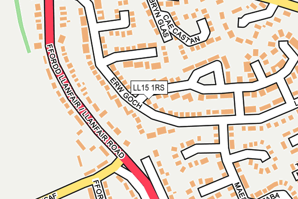 LL15 1RS map - OS OpenMap – Local (Ordnance Survey)
