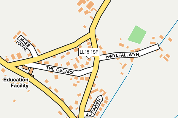 LL15 1SF map - OS OpenMap – Local (Ordnance Survey)