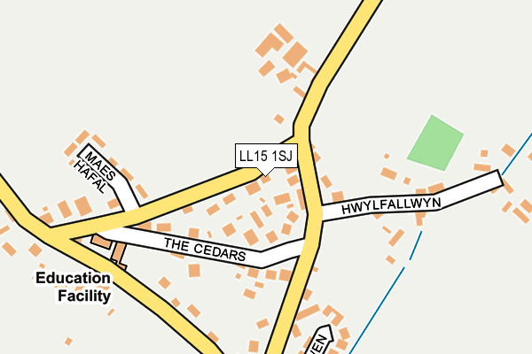 LL15 1SJ map - OS OpenMap – Local (Ordnance Survey)