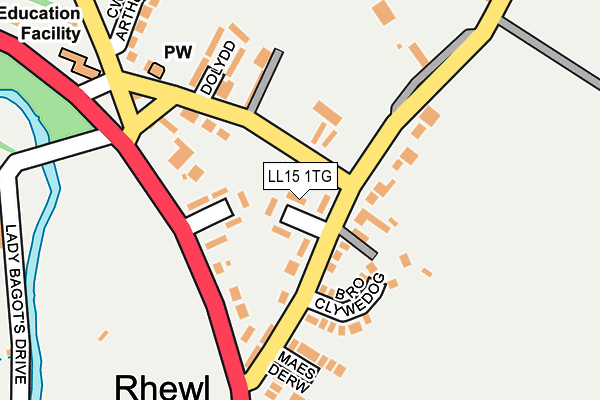 LL15 1TG map - OS OpenMap – Local (Ordnance Survey)