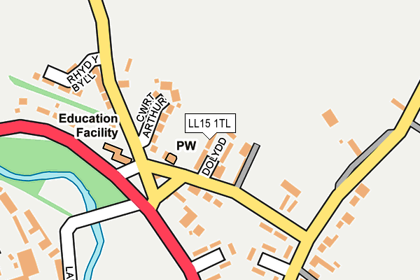 LL15 1TL map - OS OpenMap – Local (Ordnance Survey)