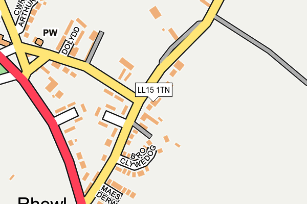 LL15 1TN map - OS OpenMap – Local (Ordnance Survey)