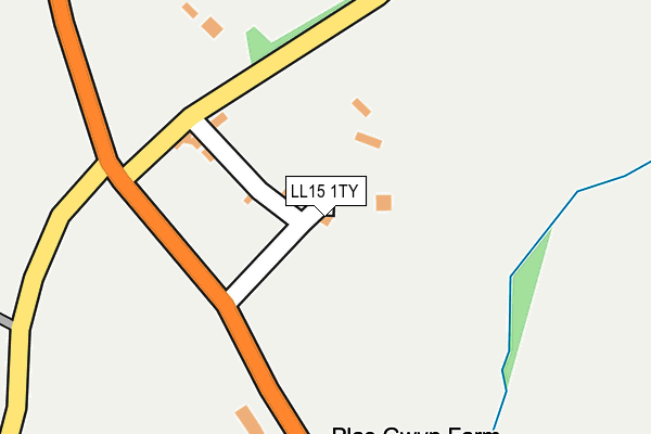 LL15 1TY map - OS OpenMap – Local (Ordnance Survey)