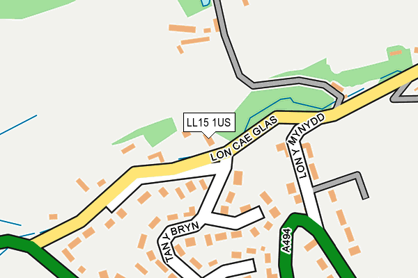 LL15 1US map - OS OpenMap – Local (Ordnance Survey)