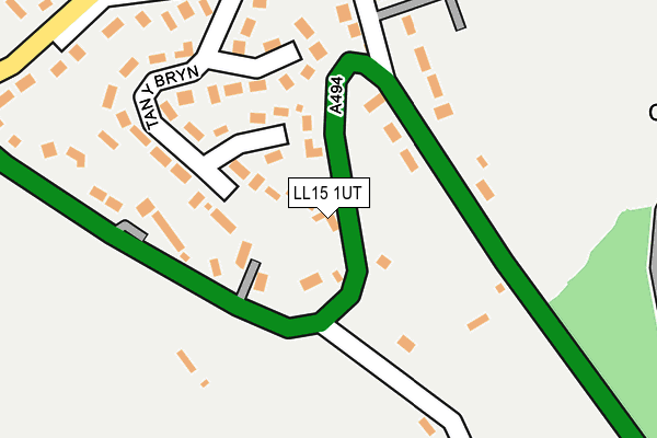 LL15 1UT map - OS OpenMap – Local (Ordnance Survey)