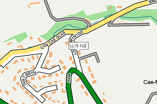 LL15 1UZ map - OS OpenMap – Local (Ordnance Survey)