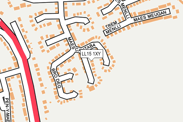 LL15 1XY map - OS OpenMap – Local (Ordnance Survey)