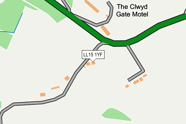 LL15 1YF map - OS OpenMap – Local (Ordnance Survey)