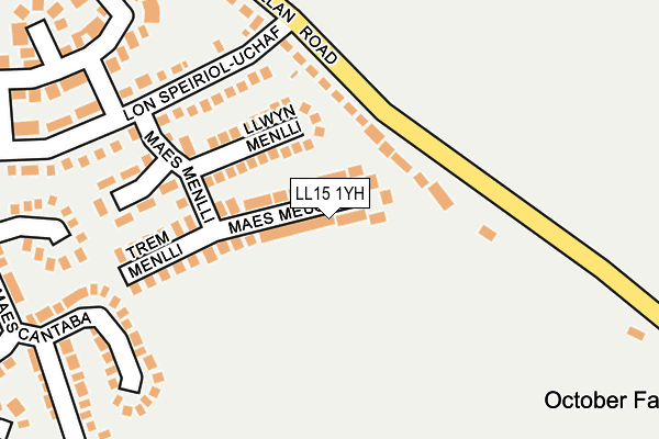 LL15 1YH map - OS OpenMap – Local (Ordnance Survey)