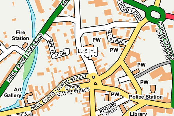 LL15 1YL map - OS OpenMap – Local (Ordnance Survey)