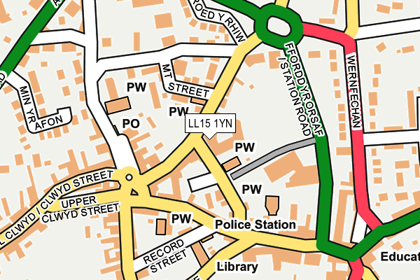 LL15 1YN map - OS OpenMap – Local (Ordnance Survey)