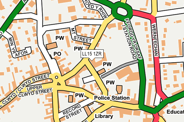 LL15 1ZR map - OS OpenMap – Local (Ordnance Survey)