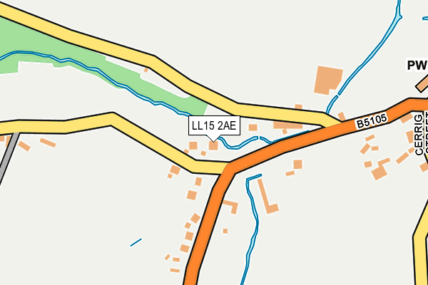 LL15 2AE map - OS OpenMap – Local (Ordnance Survey)